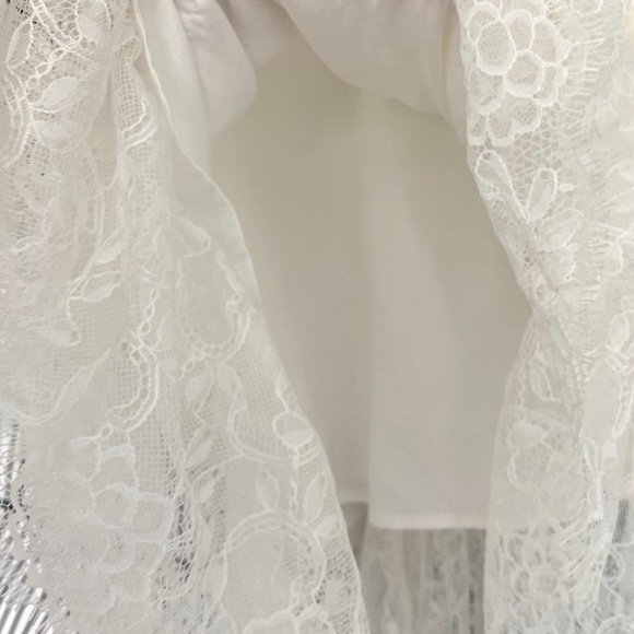 True Decadence White Lace Ruffle Mini Dress - Picture 6 of 7